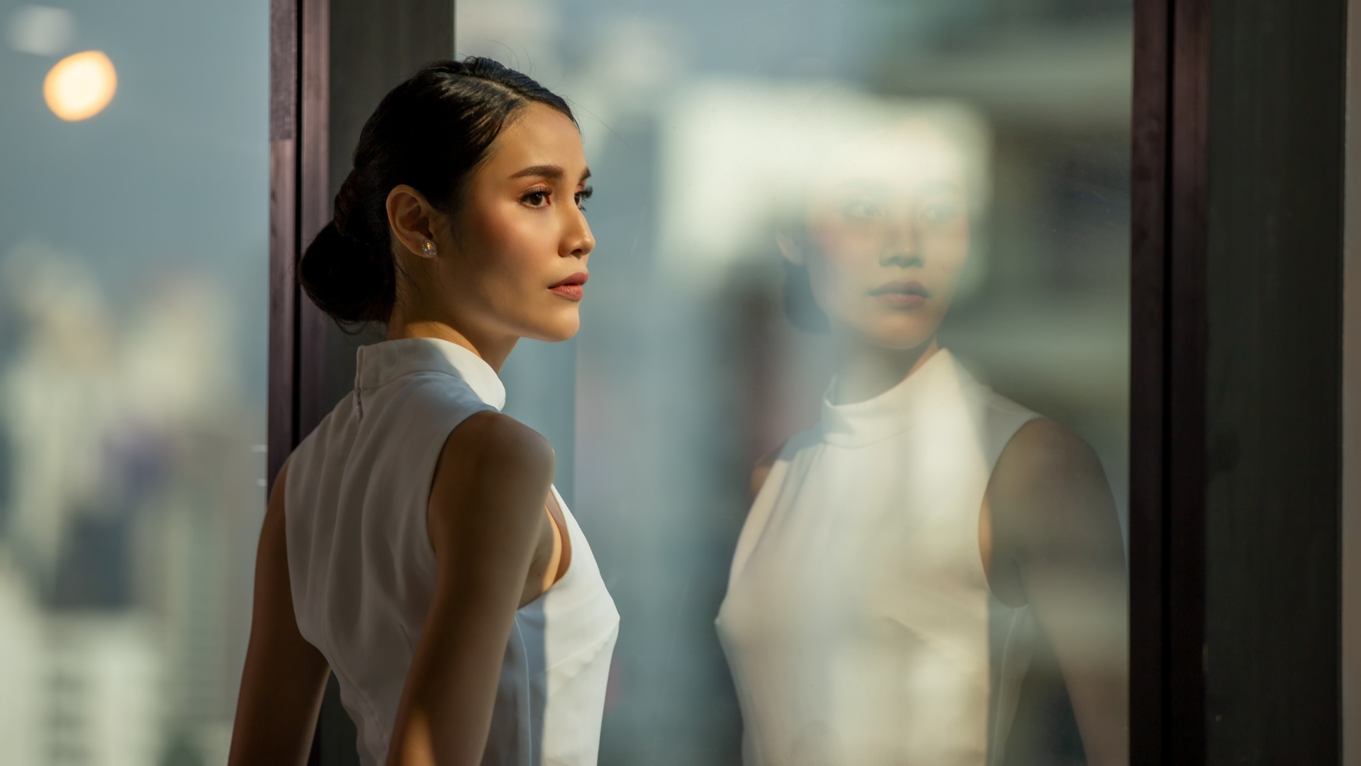 professional woman in self-reflection